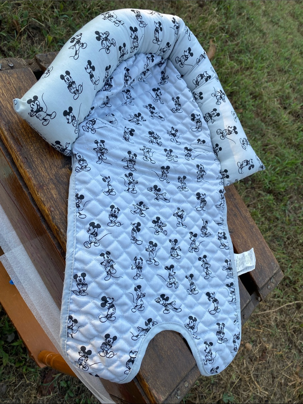 Disney Baby Mickey Mouse Black/White Car Seat Head and Body Support Cushion